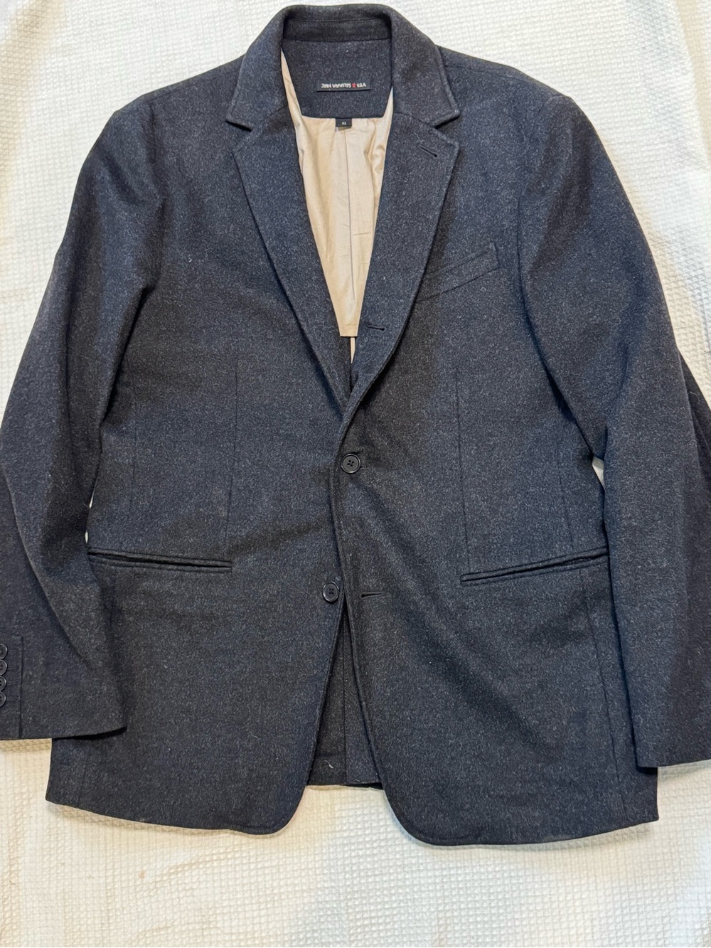John Varvatos Men Dark Gray 3 roll 2 Button Blazer